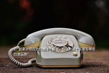 2、如果對現(xiàn)在的白酒排個名次，你認為前十名都有哪些白酒品牌？