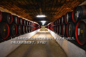 1、什么樣的白酒適合自己長期儲存？本人月收入約1萬，價格太高的酒就算了，買不起？