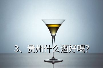 3、貴州什么酒好喝？