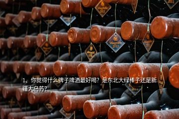 1、你覺得什么牌子啤酒最好喝？是東北大綠棒子還是新疆大烏蘇？