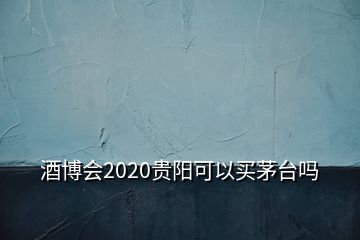 酒博會(huì)2020貴陽(yáng)可以買(mǎi)茅臺(tái)嗎