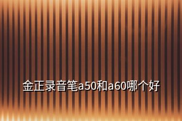 金正錄音筆a50和a60哪個(gè)好