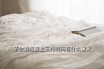 茅臺(tái)酒瓶蓋上三行噴碼有什么意義