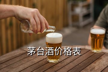 茅臺酒價格表