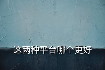 這兩種平臺(tái)哪個(gè)更好