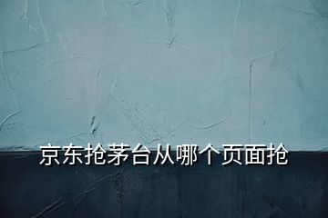 京東搶茅臺(tái)從哪個(gè)頁(yè)面搶