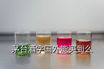 茅臺(tái)酒字國外能買到么