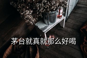 茅臺就真就那么好喝