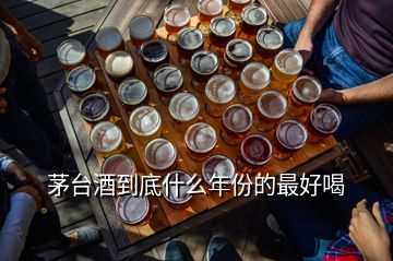 茅臺(tái)酒到底什么年份的最好喝