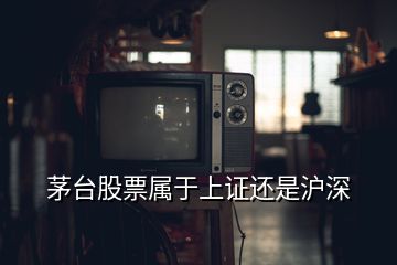 茅臺股票屬于上證還是滬深