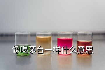 像喝茅臺(tái)一樣什么意思