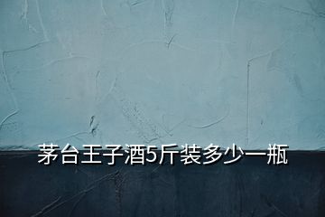 茅臺(tái)王子酒5斤裝多少一瓶