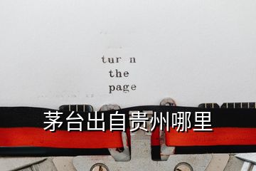 茅臺(tái)出自貴州哪里