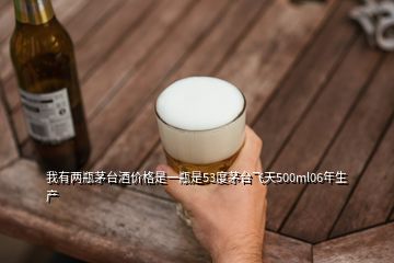 我有兩瓶茅臺酒價格是一瓶是53度茅臺飛天500ml06年生產