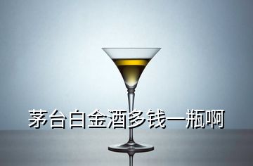 茅臺白金酒多錢一瓶啊