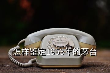 怎樣鑒定1953年的茅臺(tái)