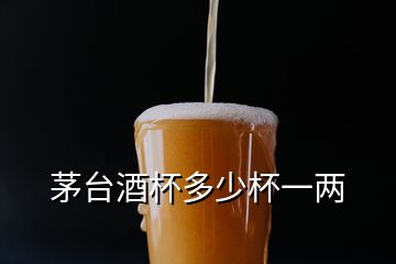 茅臺酒杯多少杯一兩