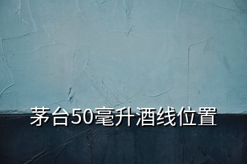 茅臺50毫升酒線位置