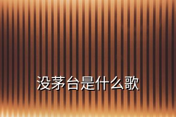 沒茅臺(tái)是什么歌