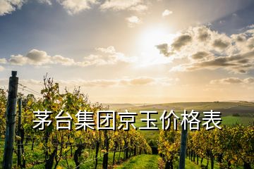 茅臺集團京玉價格表