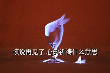 該說再見了 心的祈禱什么意思