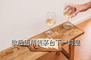 歇后語精裝茅臺下一句是