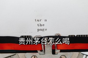 貴州茅臺(tái)怎么喝