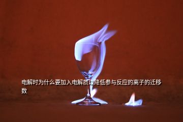 電解時為什么要加入電解質(zhì)以降低參與反應(yīng)的離子的遷移數(shù)