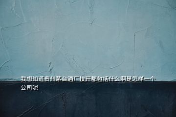 我想知道貴州茅臺(tái)酒廠技開都包括什么啊是怎樣一個(gè)公司呢