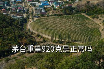 茅臺重量920克是正常嗎