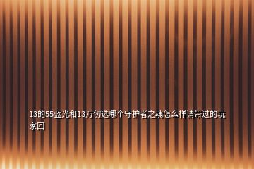 13的55藍(lán)光和13萬(wàn)仞選哪個(gè)守護(hù)者之魂怎么樣請(qǐng)帶過(guò)的玩家回