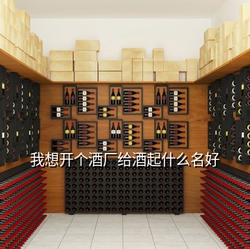 我想開個(gè)酒廠給酒起什么名好