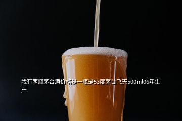 我有兩瓶茅臺(tái)酒價(jià)格是一瓶是53度茅臺(tái)飛天500ml06年生產(chǎn)