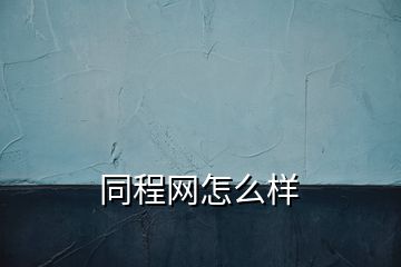 同程網怎么樣