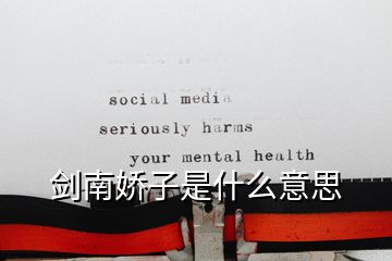 劍南嬌子是什么意思