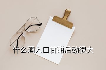 什么酒入口甘甜后勁很大