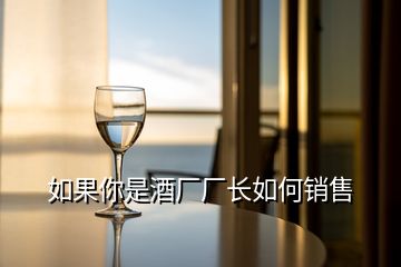 如果你是酒廠廠長如何銷售