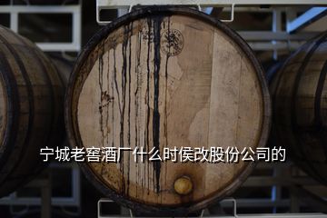 寧城老窖酒廠什么時(shí)侯改股份公司的