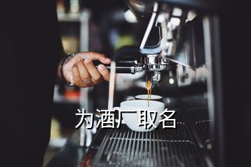 為酒廠取名