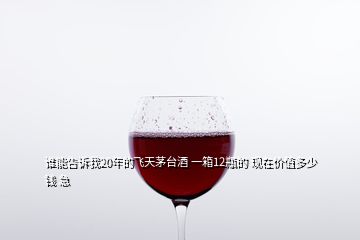 誰能告訴我20年的飛天茅臺酒 一箱12瓶的 現在價值多少錢 急