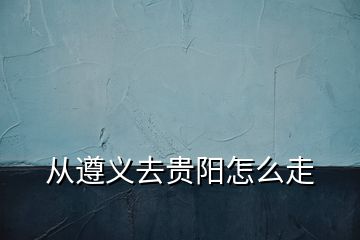 從遵義去貴陽(yáng)怎么走