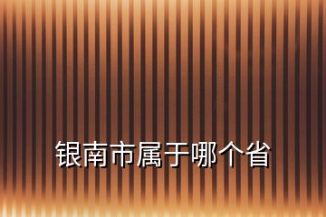 銀南市屬于哪個(gè)省