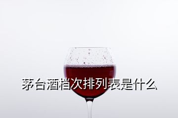 茅臺酒檔次排列表是什么