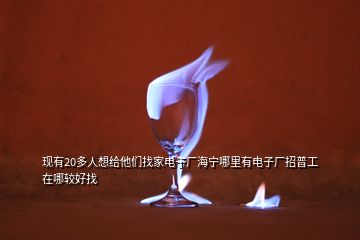 現(xiàn)有20多人想給他們找家電子廠海寧哪里有電子廠招普工在哪較好找