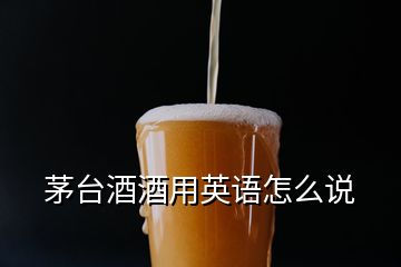 茅臺(tái)酒酒用英語怎么說