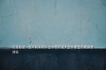 但是都是一些不知名的小企業(yè)想知道大企業(yè)便宜的桶裝酒排名