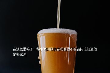 在飯館里喝了一種小酒叫釋青春喝著很不錯請問誰知道他是哪家酒