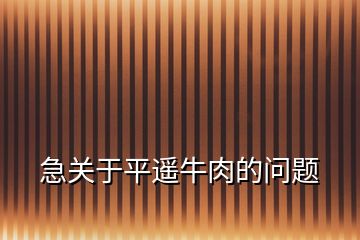 急關于平遙牛肉的問題