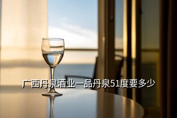 廣西丹泉酒業(yè)一品丹泉51度要多少