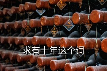 求有十年這個(gè)詞